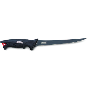 Rapala Stealth FXF Filetiermesser Flex, 15cm: Filetiermesser mit schwarzem Griff und flexibler Klinge.
